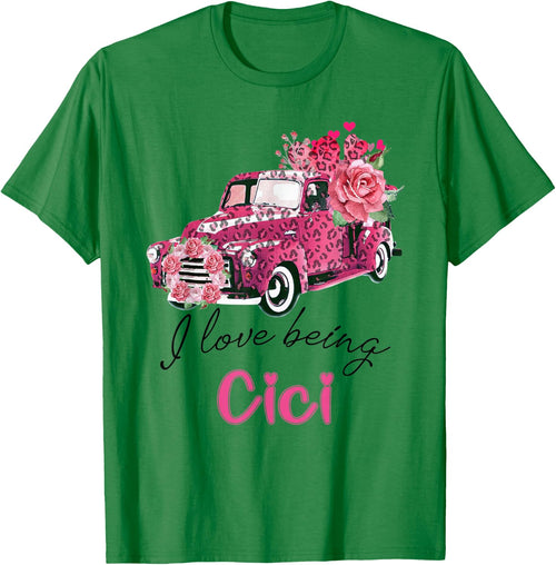 I Love Being Cici Valentine Pink Truck Flower