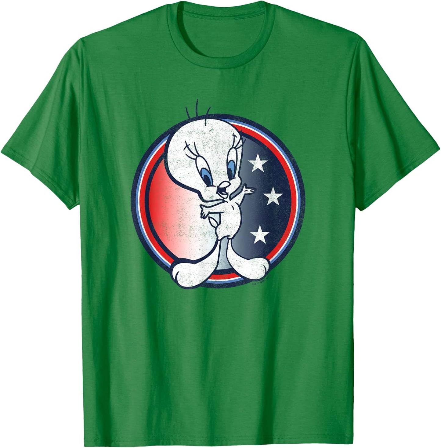 Looney Tunes Tweety Bird Fourth Of July Americana Circle T-Shirt - T-Shirt | Irish Green