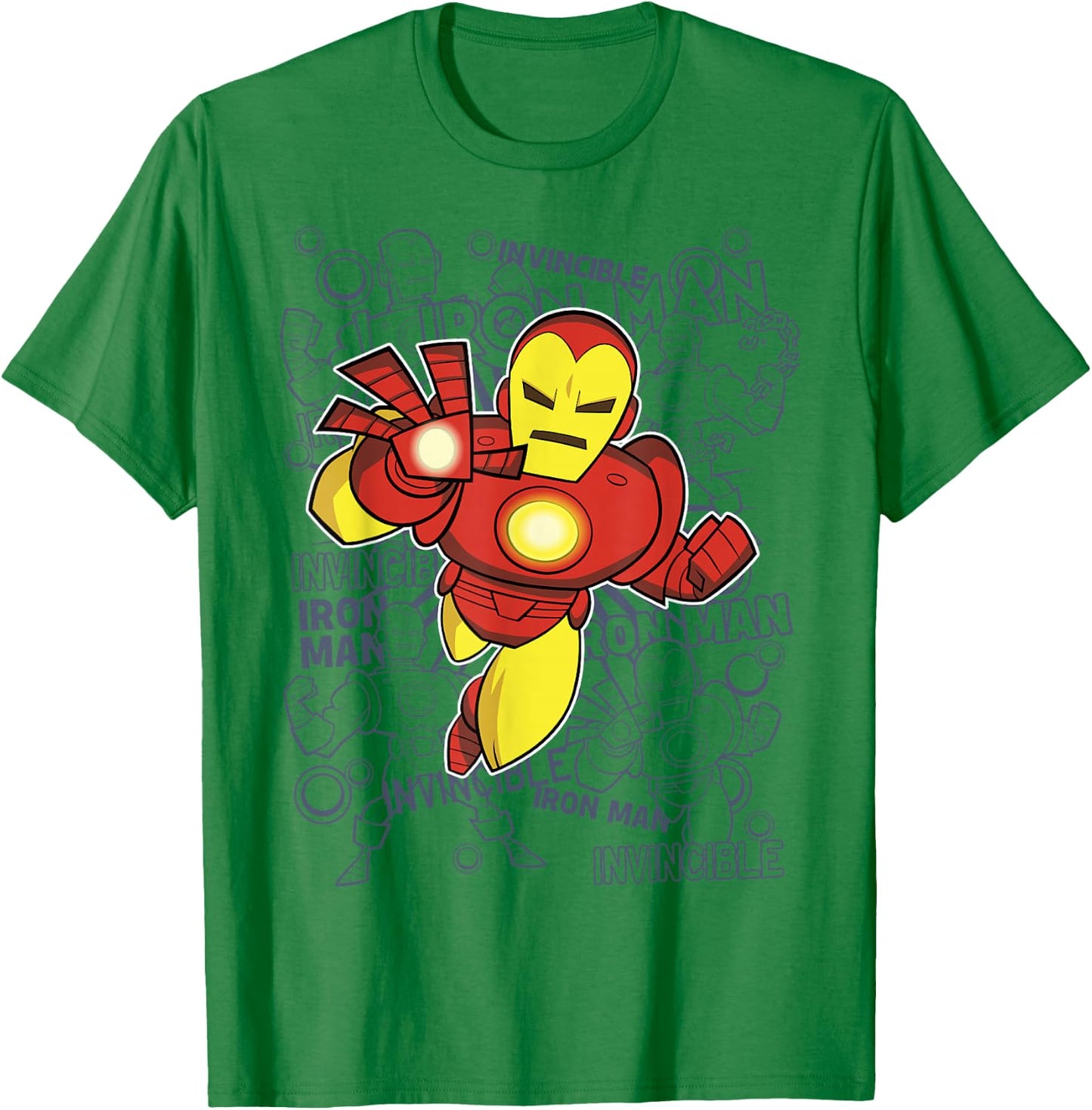 Marvel Iron Man Retro Portrait Sketch Background T-Shirt - T-Shirt | Irish Green