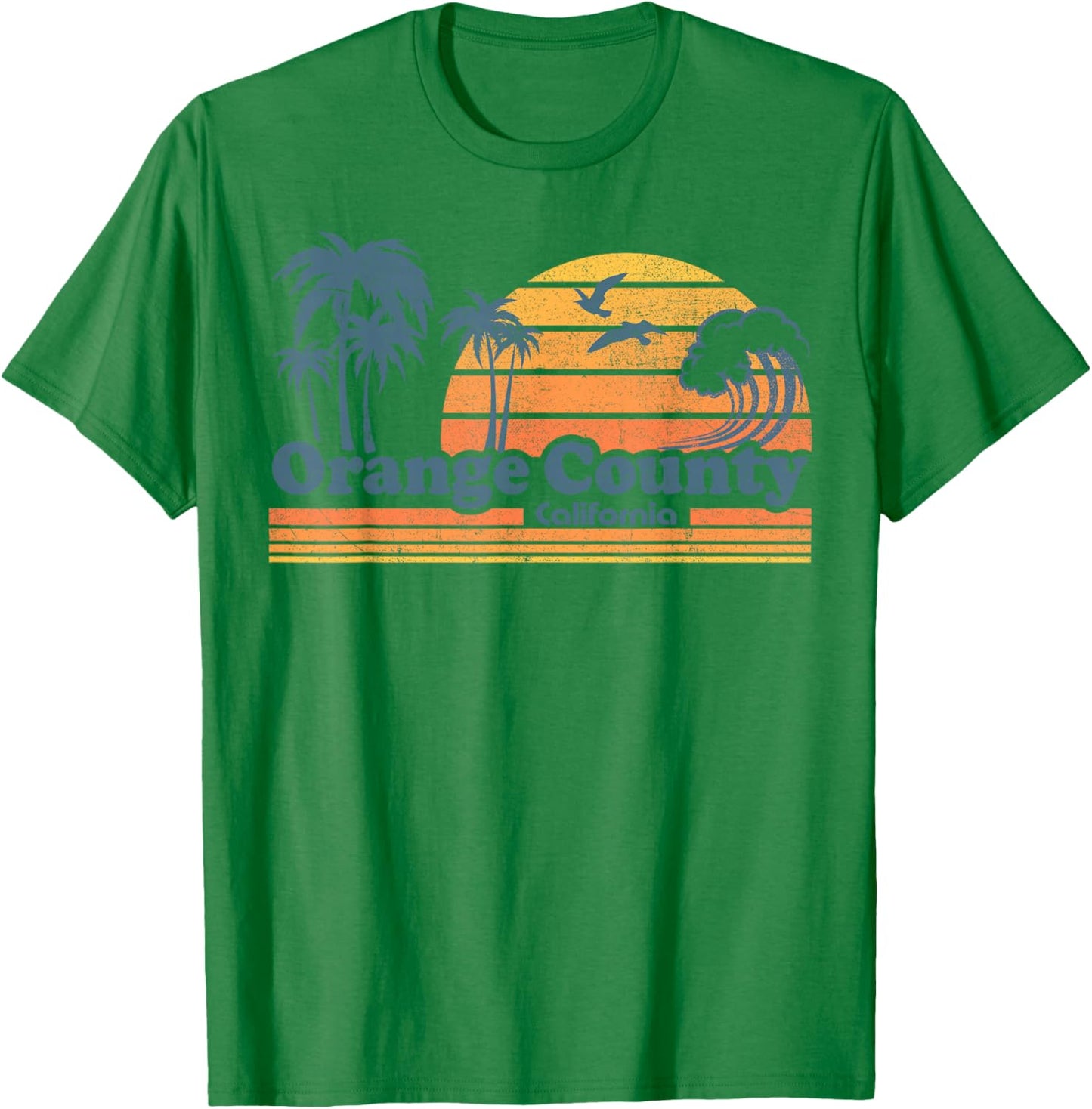Orange County California Vacation Cute Cali 70s Retro Beach T-Shirt - T-Shirt | Irish Green