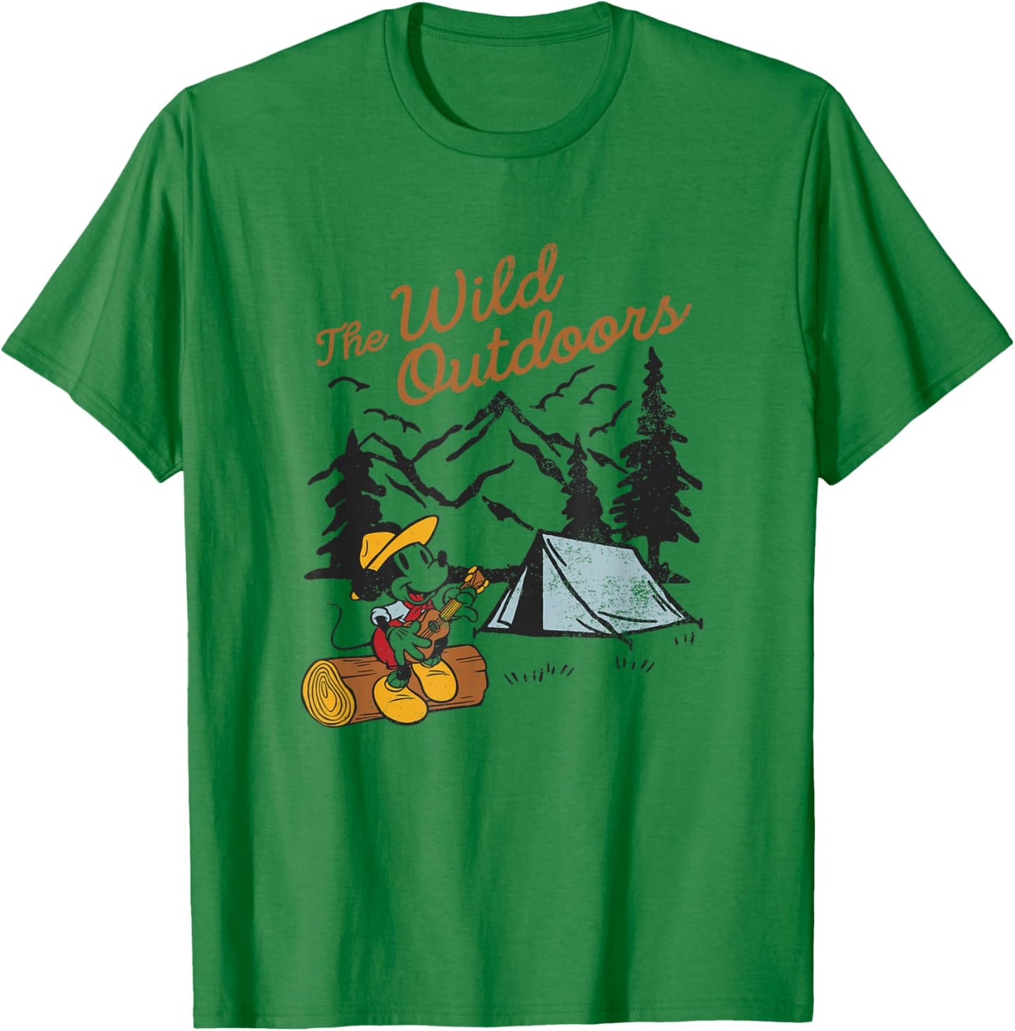 Disney Mickey And Friends The Wild Outdoors Mickey Camper T-Shirt - T-Shirt | Irish Green