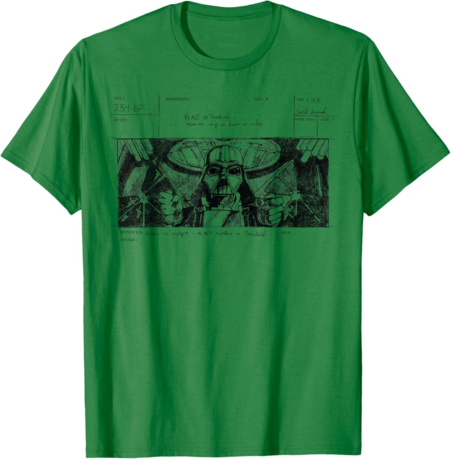 Star Wars A New Hope Darth Vader Storyboard Concept Art T-Shirt - T-Shirt | Irish Green