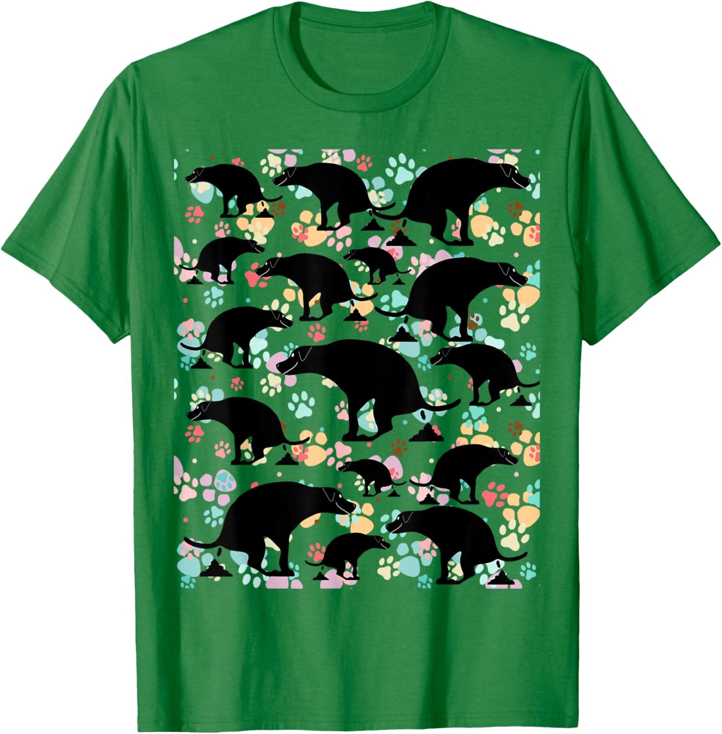Cute Pooping Dog Pattern Delights T-Shirt - T-Shirt | Irish Green