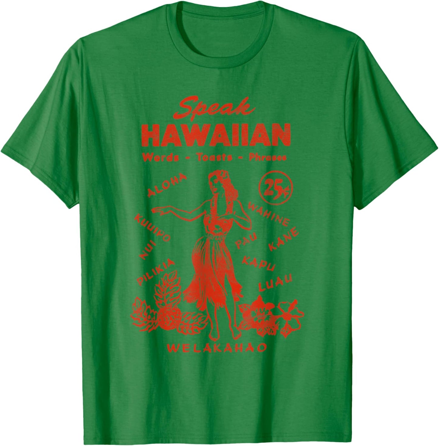 Funny Hawaii Phrasebook 50s Tiki Style T-Shirt - T-Shirt | Irish Green