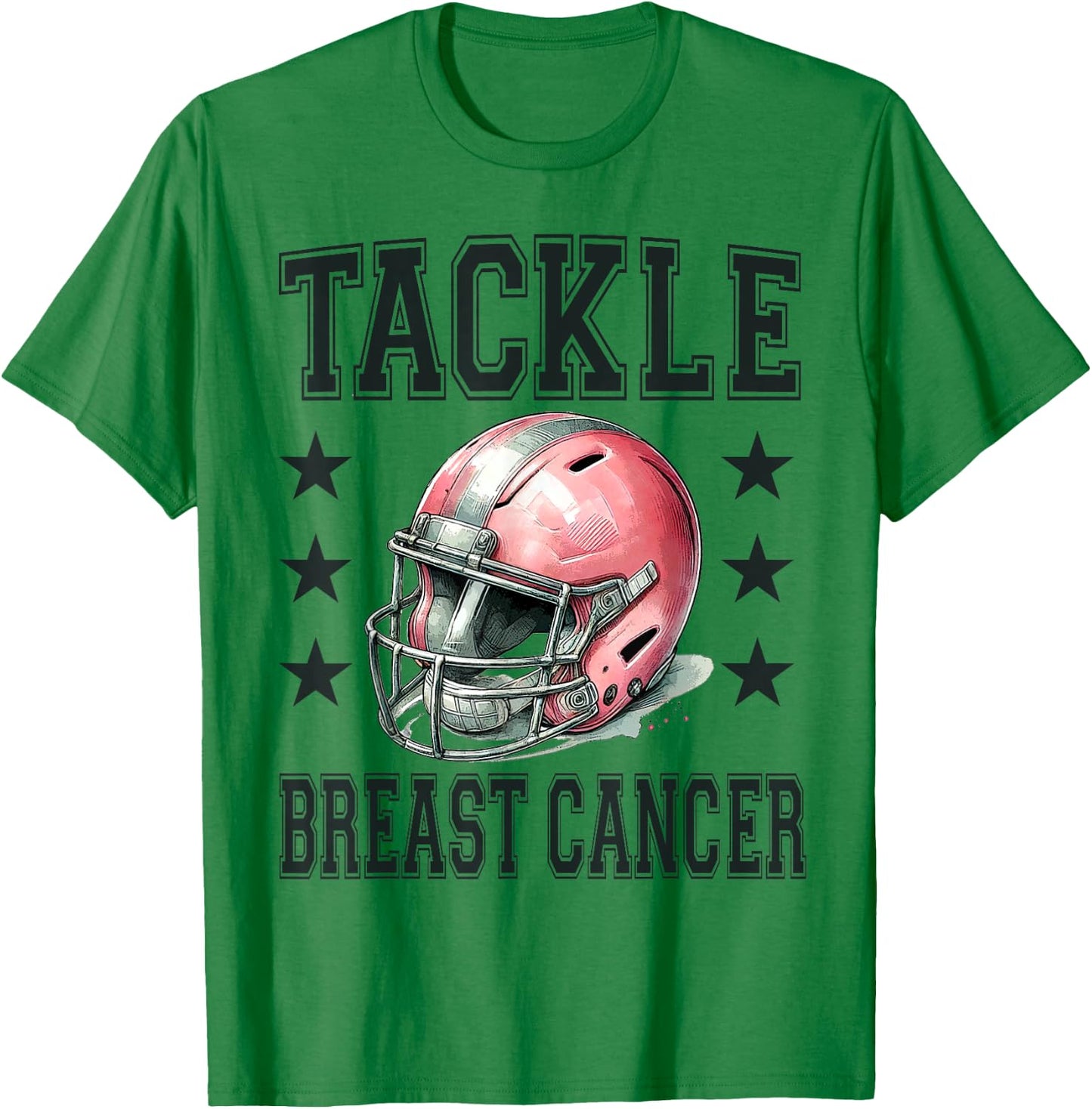 Tackle Breast Cancer Pink Football Helmet Awareness Design T-Shirt - T-Shirt | Irish Green