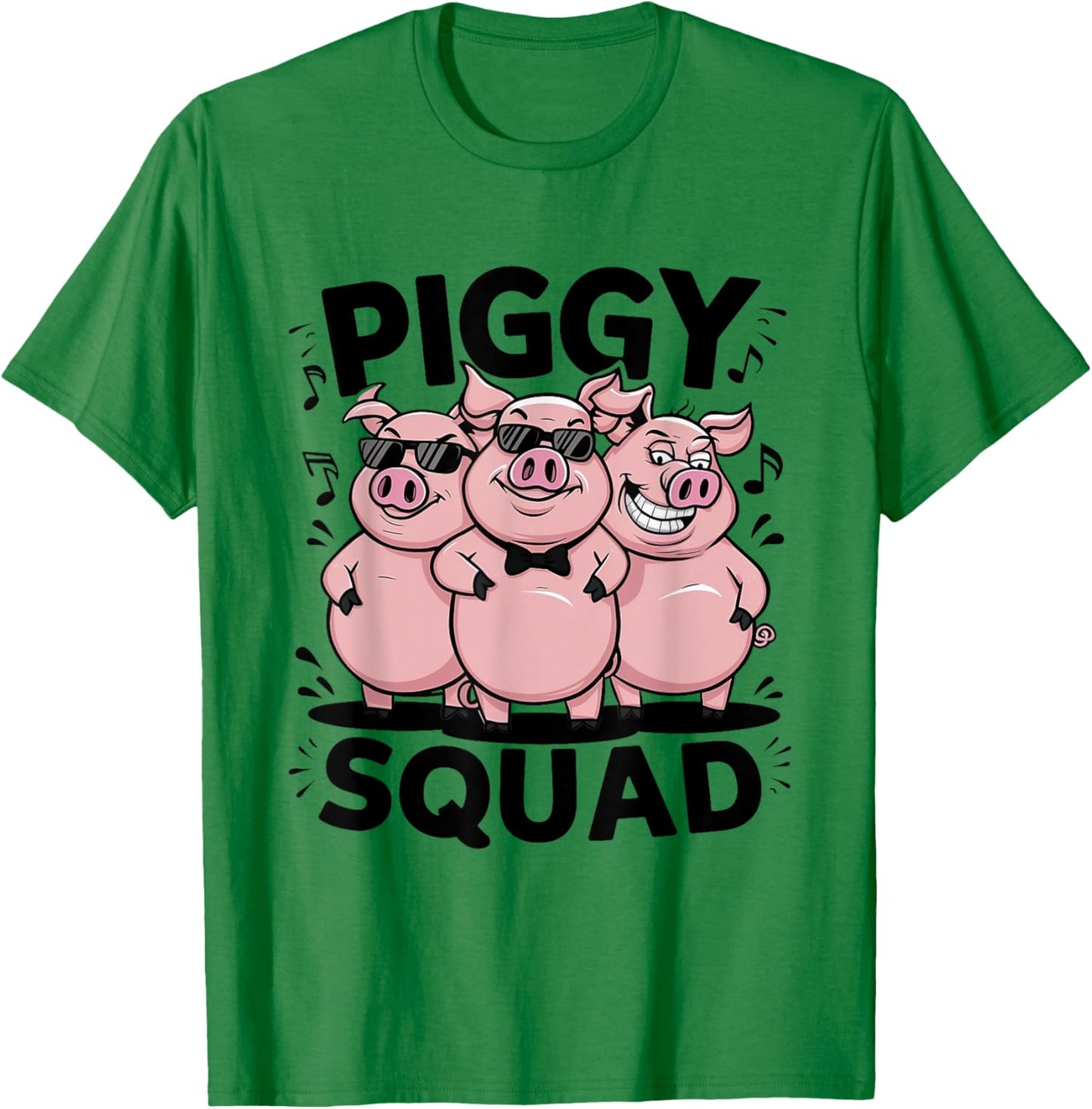 Piggy Squad Funny Farmer Life Farm Pigs Lover Woman Men Kids T-Shirt - T-Shirt | Irish Green