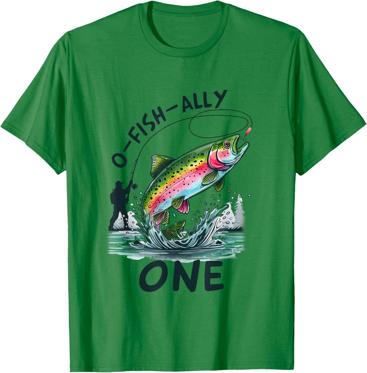 O Fish Ally One 1st Fishing First Birthday Party Fisher Boys T-Shirt - T-Shirt | Irish Green