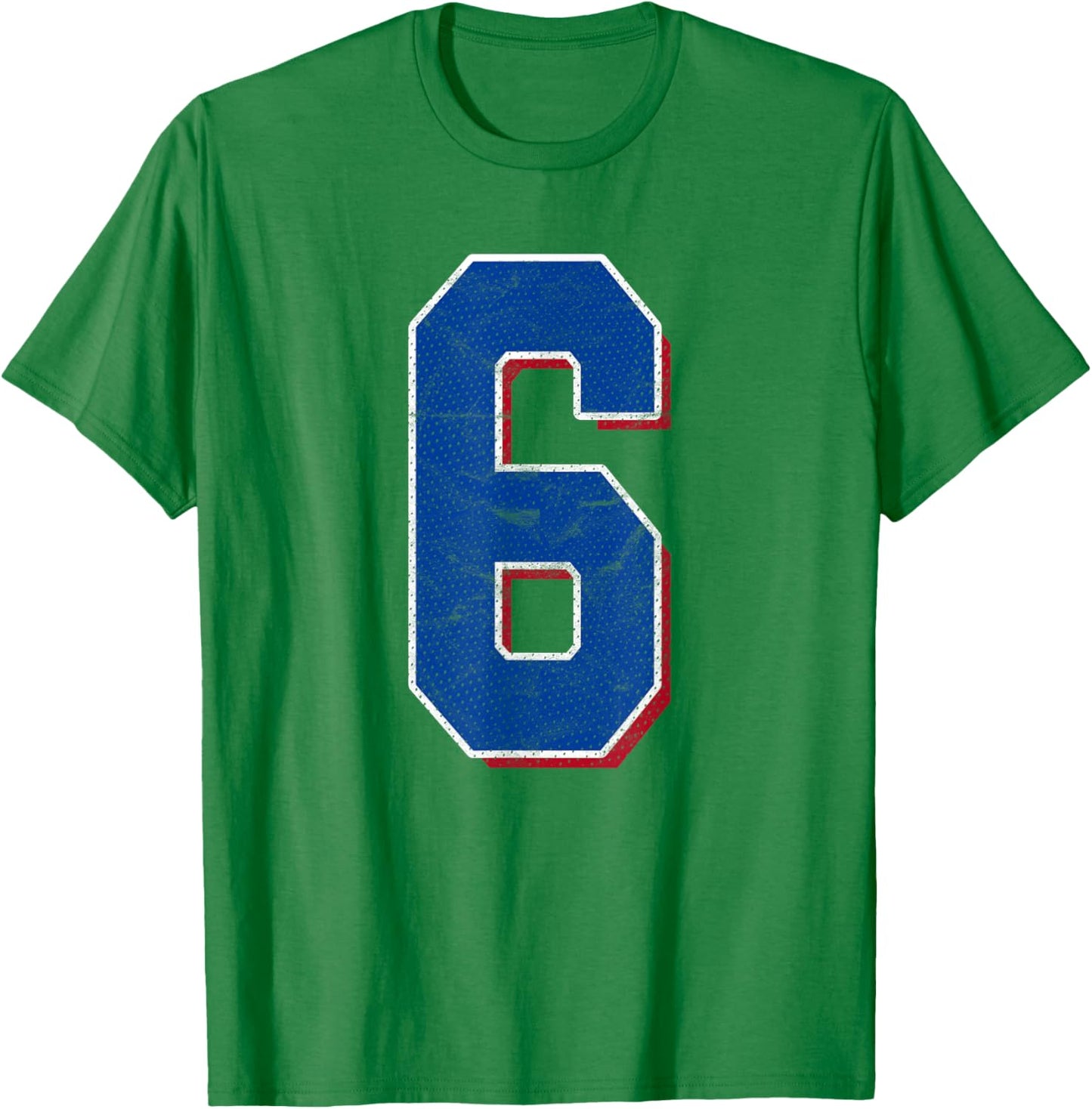 Number 6 Numbered Uniform Sports Team Jersey 6th Birthday T-Shirt - T-Shirt | Irish Green