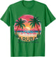 Aruba's One Happy Island beautiful sunset beach Flamingo T-Shirt - T-Shirt | Irish Green