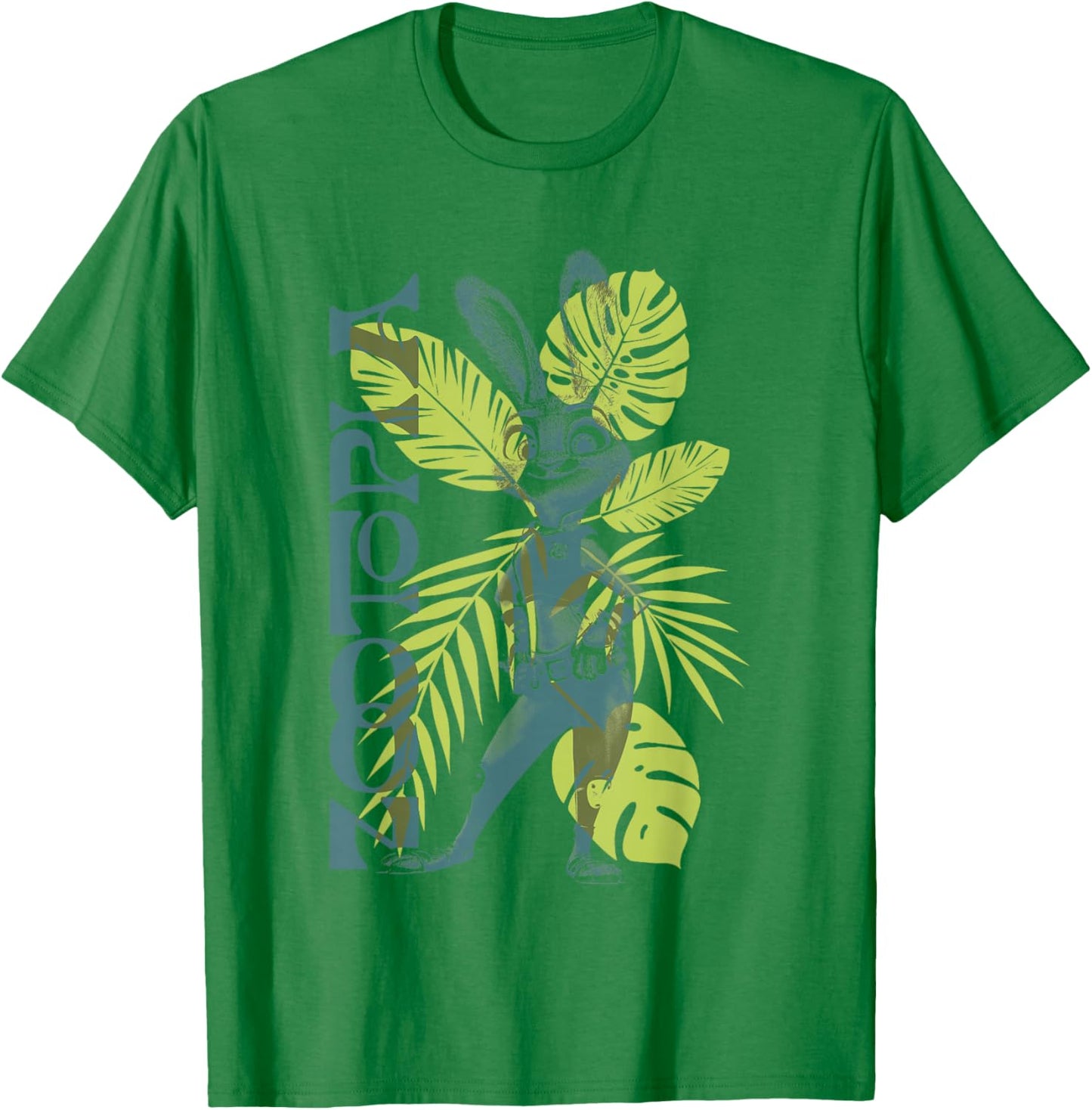 Disney Zootopia Spring Tropical Judy Hopps Leaf Pattern T-Shirt - T-Shirt | Irish Green