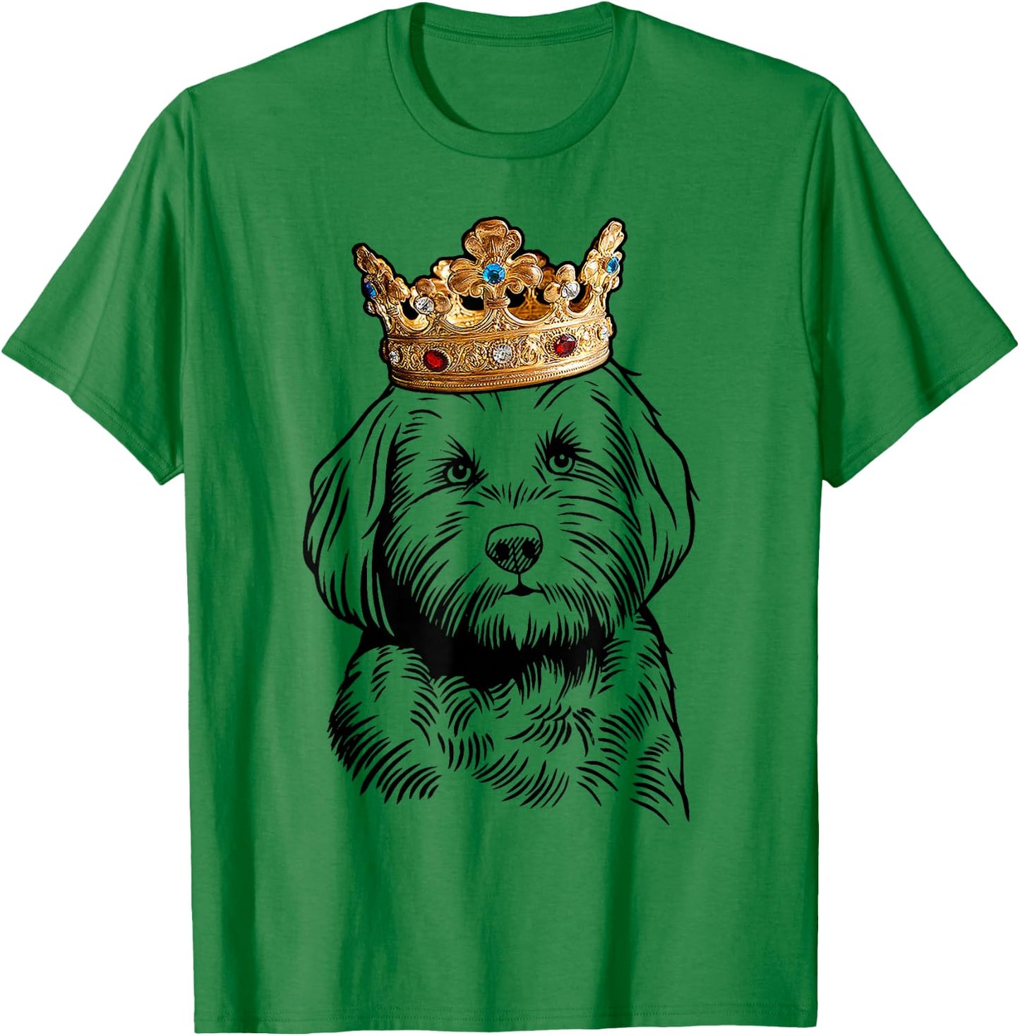 Cavapoo Dog Wearing a Crown T-Shirt - T-Shirt | Irish Green