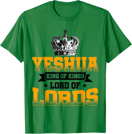 Yeshua King Lord Jesus Hebrew Christians Religious T-Shirt - T-Shirt | Irish Green