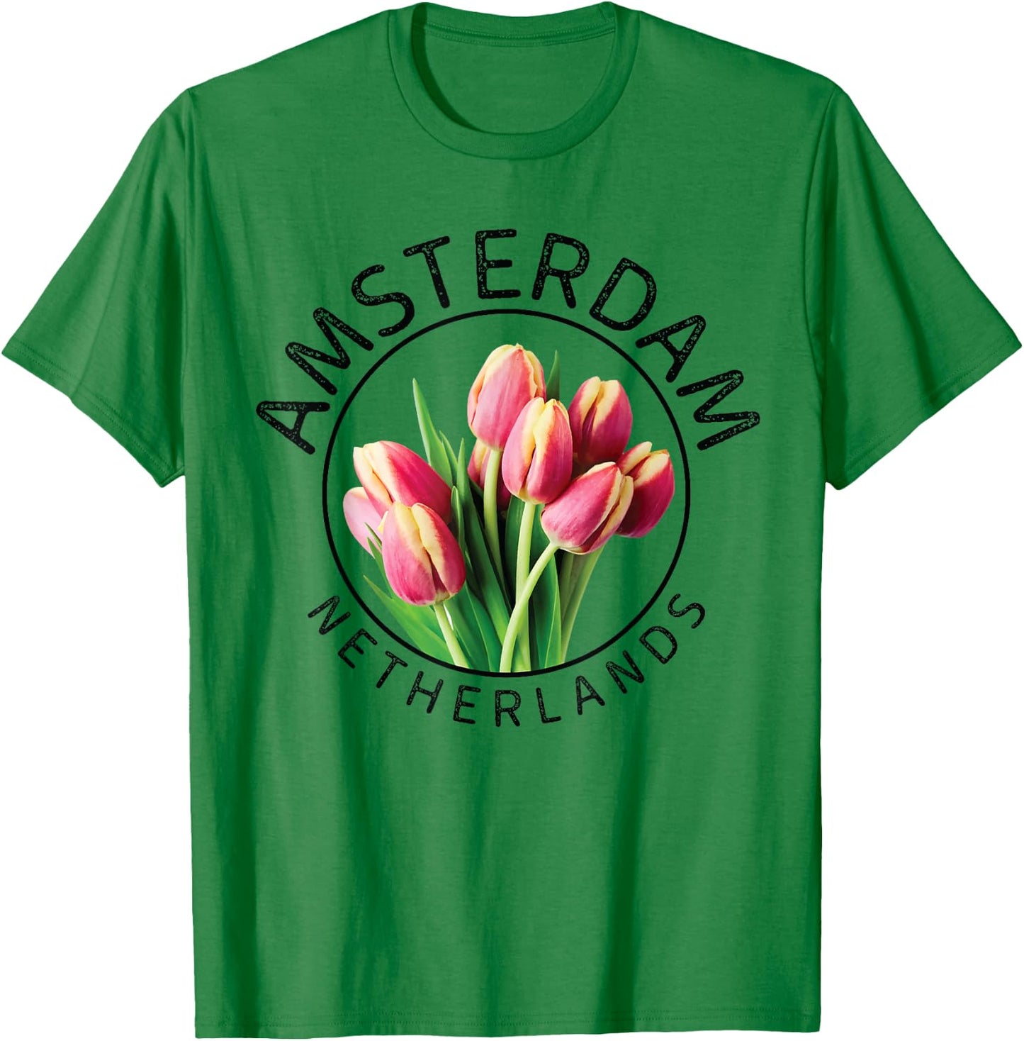 Amsterdam Tulip Festival Gift Netherlands Tulips T-Shirt - T-Shirt | Irish Green