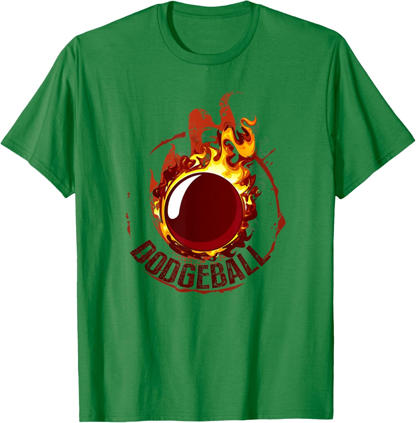 Dodgeball Ball on Fire T-Shirt - T-Shirt | Irish Green