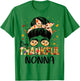 Nonna One Thankful Messy Bun Grandma Thanksgiving Autumn T-Shirt - T-Shirt | Irish Green