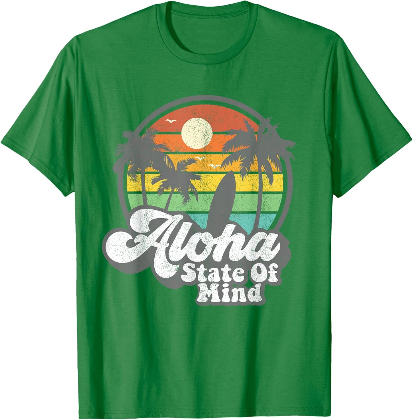 Vintage Hawaii Aloha State Hawaiian Beach Surfing Surf Gift T-Shirt - T-Shirt | Irish Green