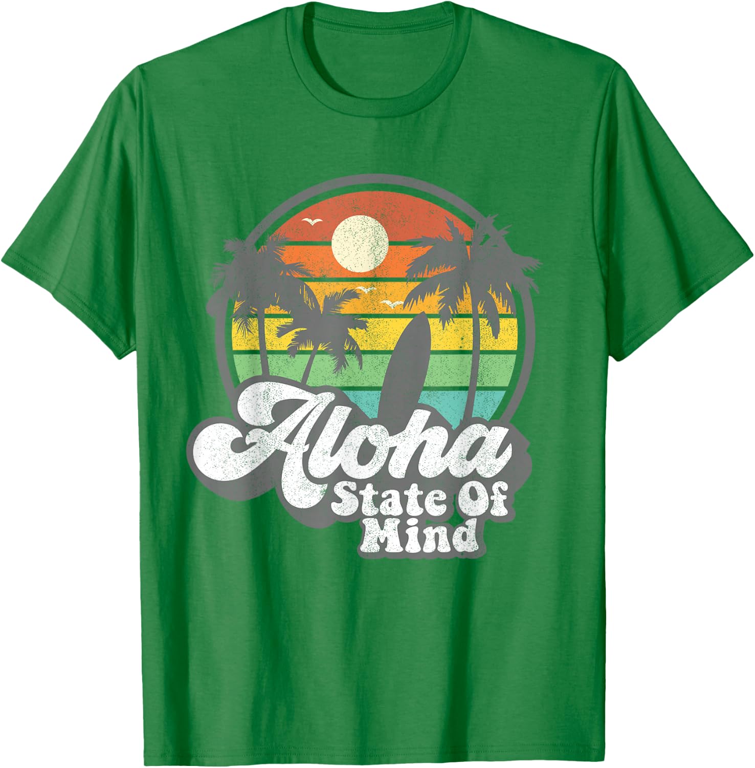 Vintage Hawaii Aloha State Hawaiian Beach Surfing Surf Gift T-Shirt - T-Shirt | Irish Green
