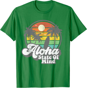 Vintage Hawaii Aloha State Hawaiian Beach Surfing Surf Gift T-Shirt - T-Shirt | Irish Green