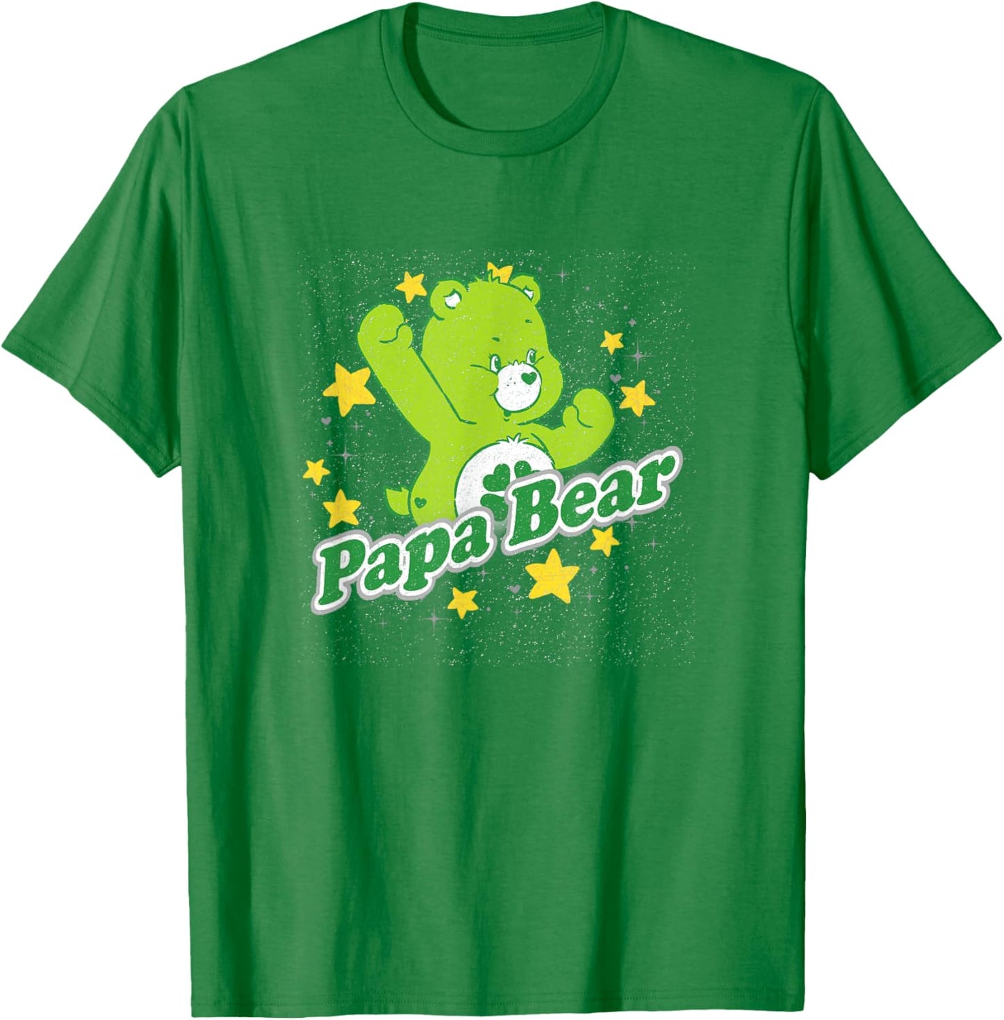 Care Bears Papa Bear Good Luck Bear Vintage Stars Logo T-Shirt - T-Shirt | Irish Green