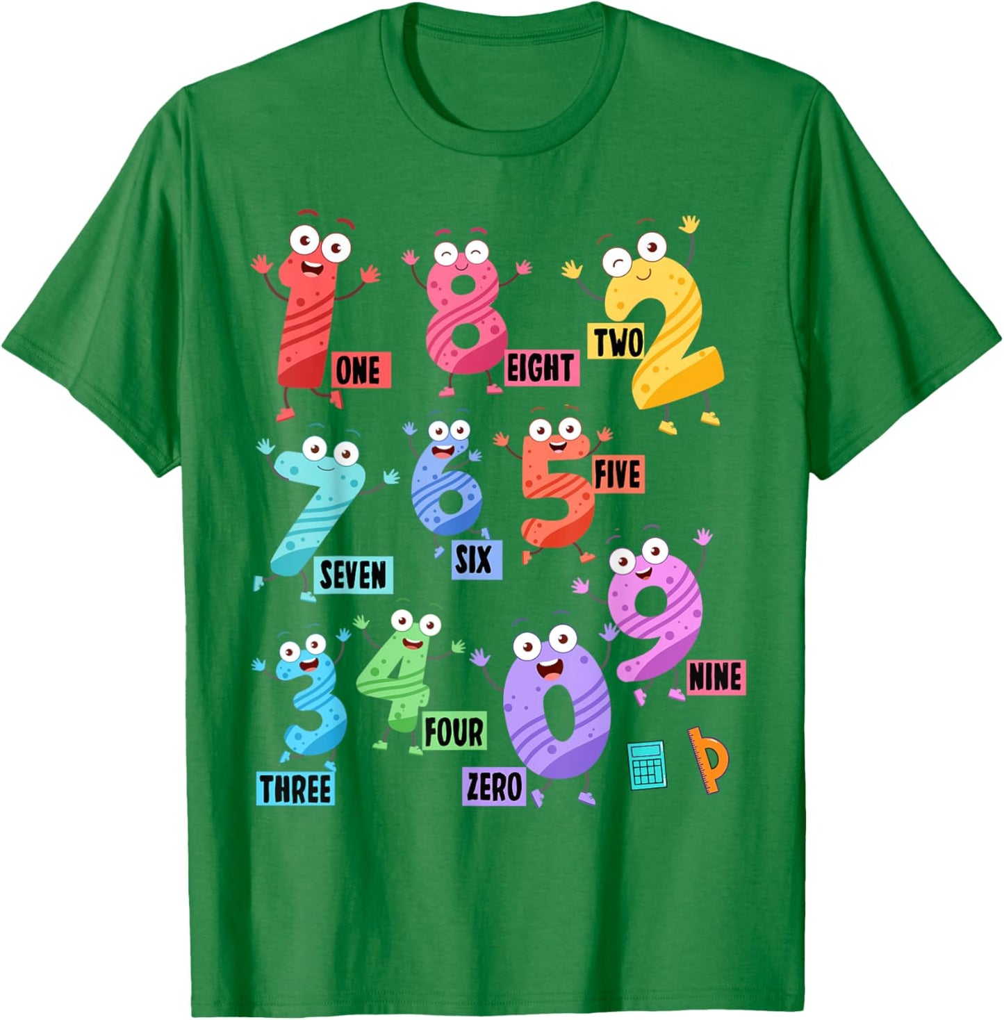 Maths Day Costume With Numbers On Idea Kids Maths Number T-Shirt - T-Shirt | Irish Green