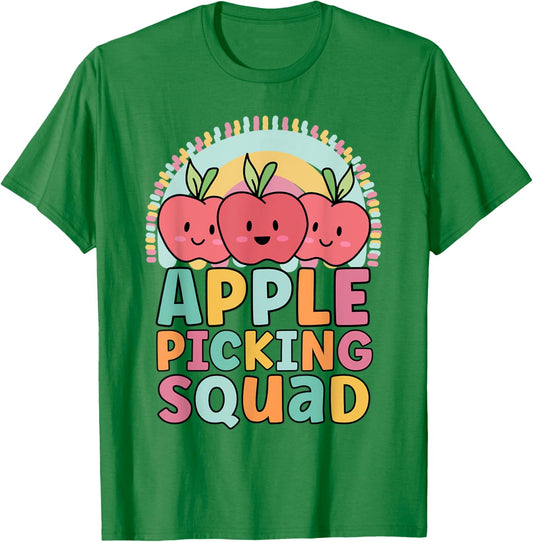 Apples Picking Squad Funny Matching For Girls Summer Fall T-Shirt - T-Shirt | Irish Green