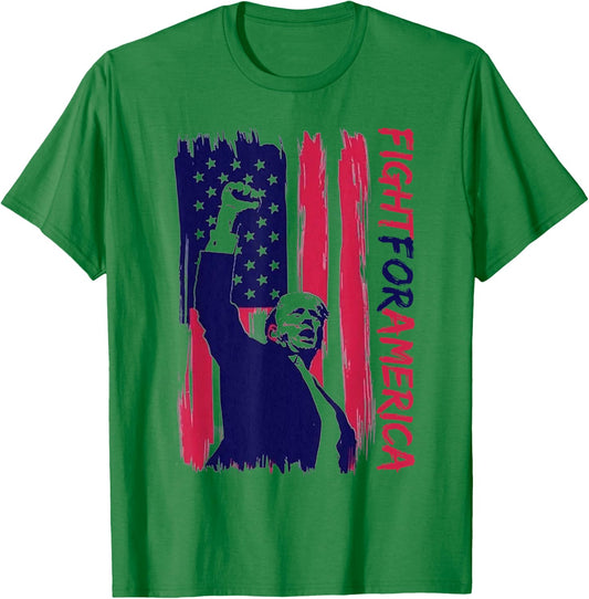 Fight for America Trump 2024 T-Shirt - T-Shirt | Irish Green