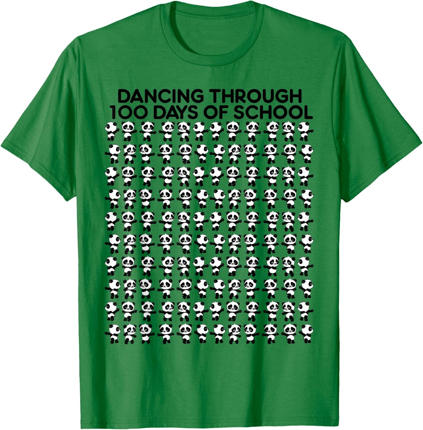 Cute panda dancing 100 days at school children T-Shirt - T-Shirt | Irish Green