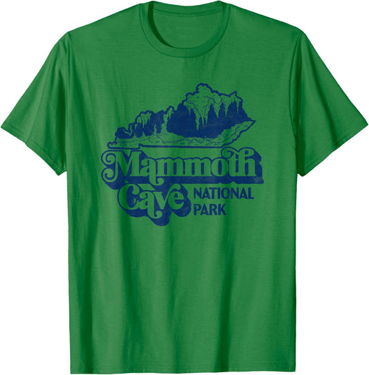 Mammoth Cave National Park Kentucky Cavern Vintage Retro T-Shirt - T-Shirt | Irish Green