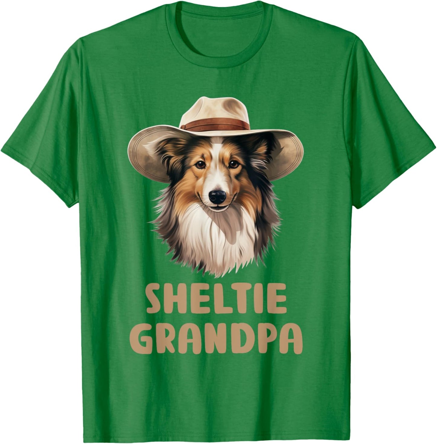 Sheltie Grandpa Dog Lovers Gift Funny Puppy Sheltie Owner Women Kids T-Shirt - T-Shirt | Irish Green