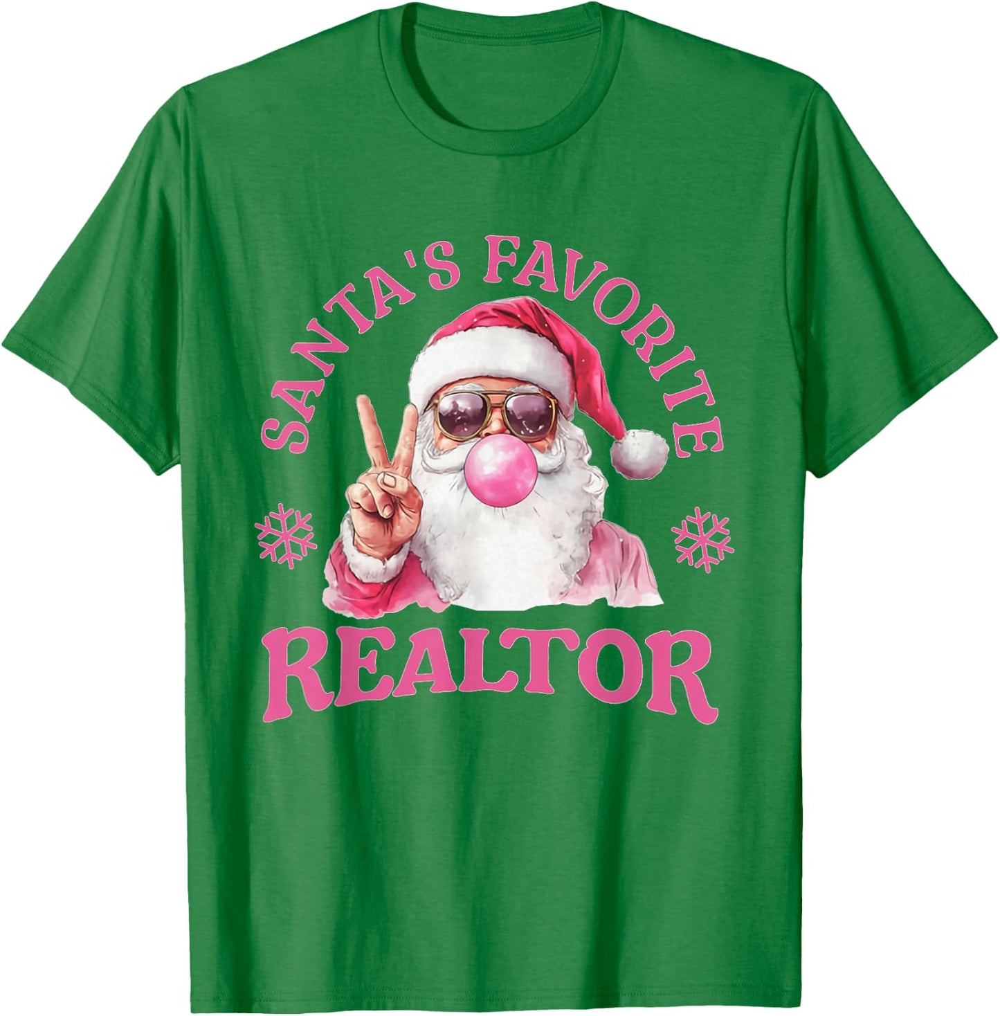 Santa's Favorite Realtor Christmas Santa Real Estate Agent T-Shirt - T-Shirt | Irish Green