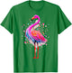 Flamingo Art Geometric Animal Cute Graphic Flamingo T-Shirt - T-Shirt | Irish Green