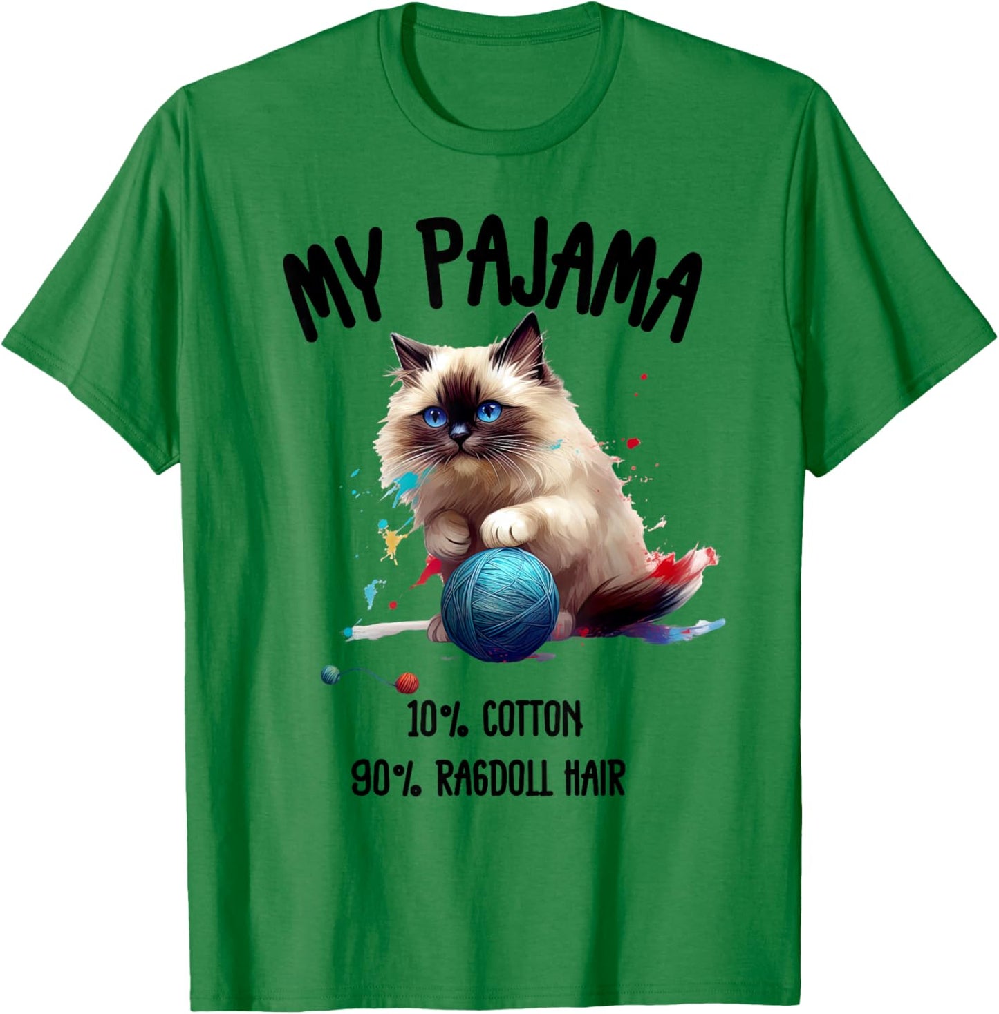 Pajama Ragdoll Cat Perfect for Cat Lovers! Women Kids T-Shirt - T-Shirt | Irish Green