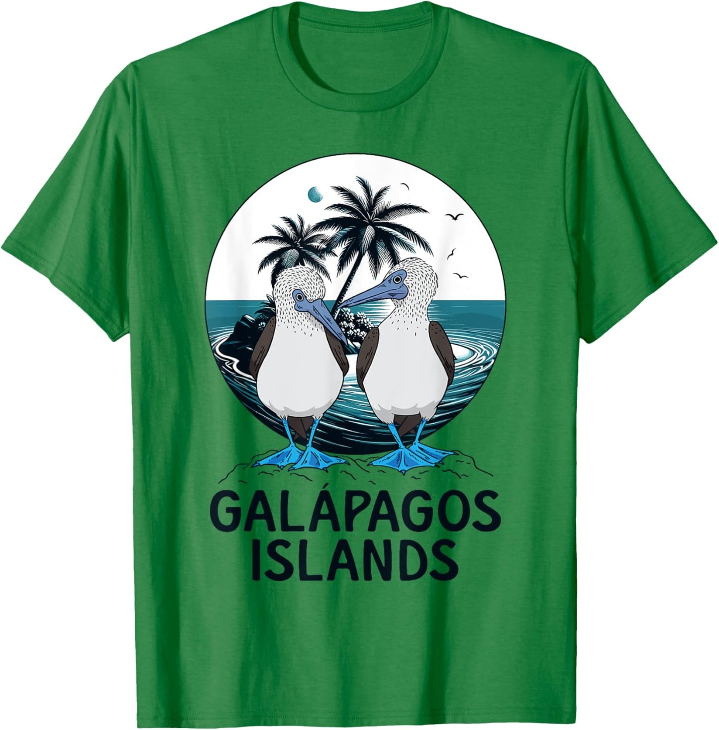 Seabirds Blue Footed Booby Bird Galapagos Islands T-Shirt - T-Shirt | Irish Green