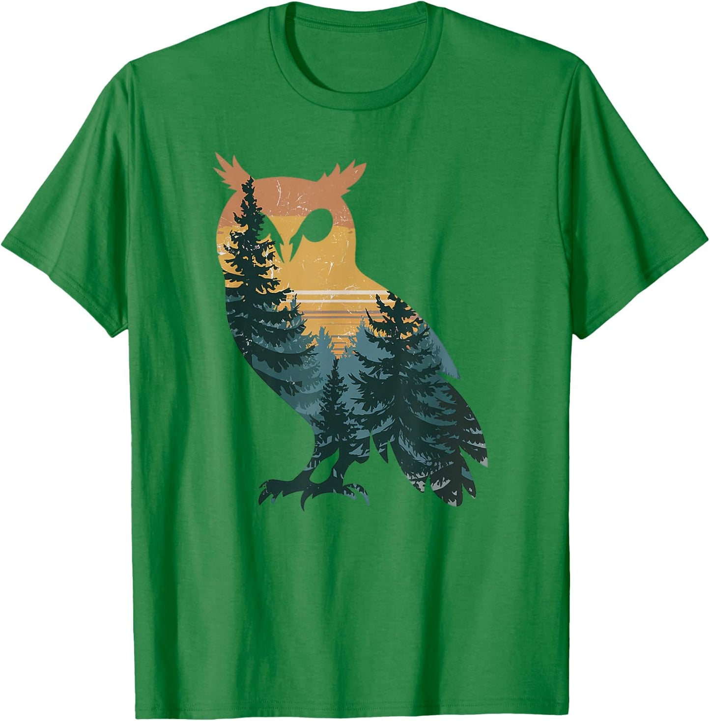 Owl Hunting Hiking Outdoor Camping Forest Men Women Owl T-Shirt - T-Shirt | Irish Green