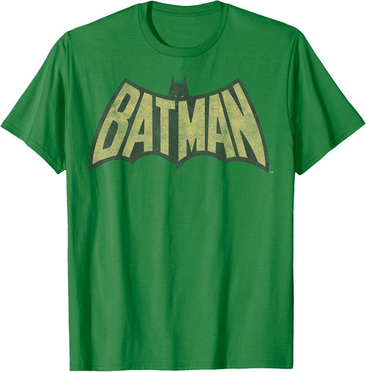 DC Comics Batman Gold Vintage Logo T-Shirt - T-Shirt | Irish Green