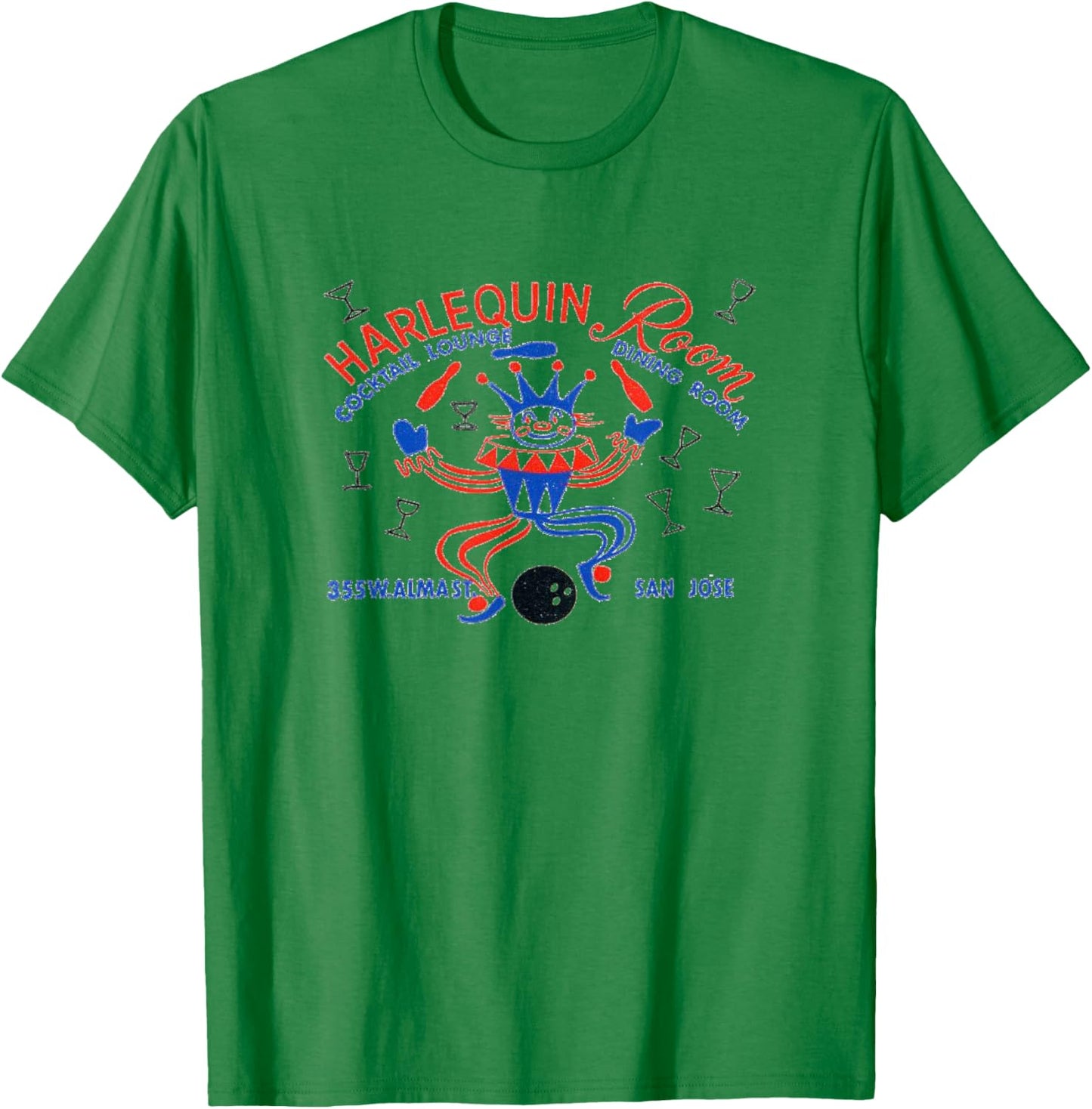Harlequin Retro California 50s Bar & Lounge Vintage San Jose T-Shirt - T-Shirt | Irish Green