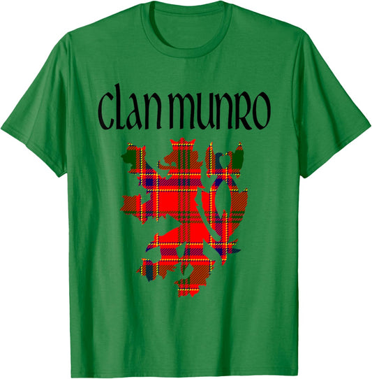 Clan Munro Tartan Scottish Family Name Scotland Pride T-Shirt - T-Shirt | Irish Green