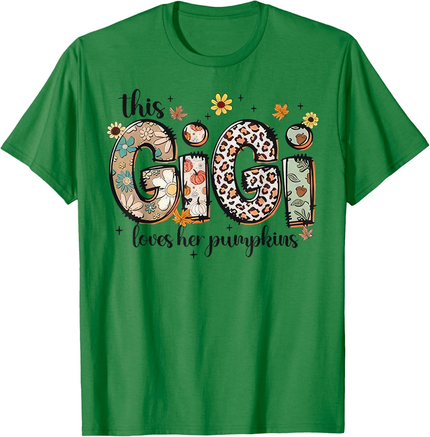 This Gigi Loves Her Pumpkins Fall Thanksgiving T-Shirt - T-Shirt | Irish Green