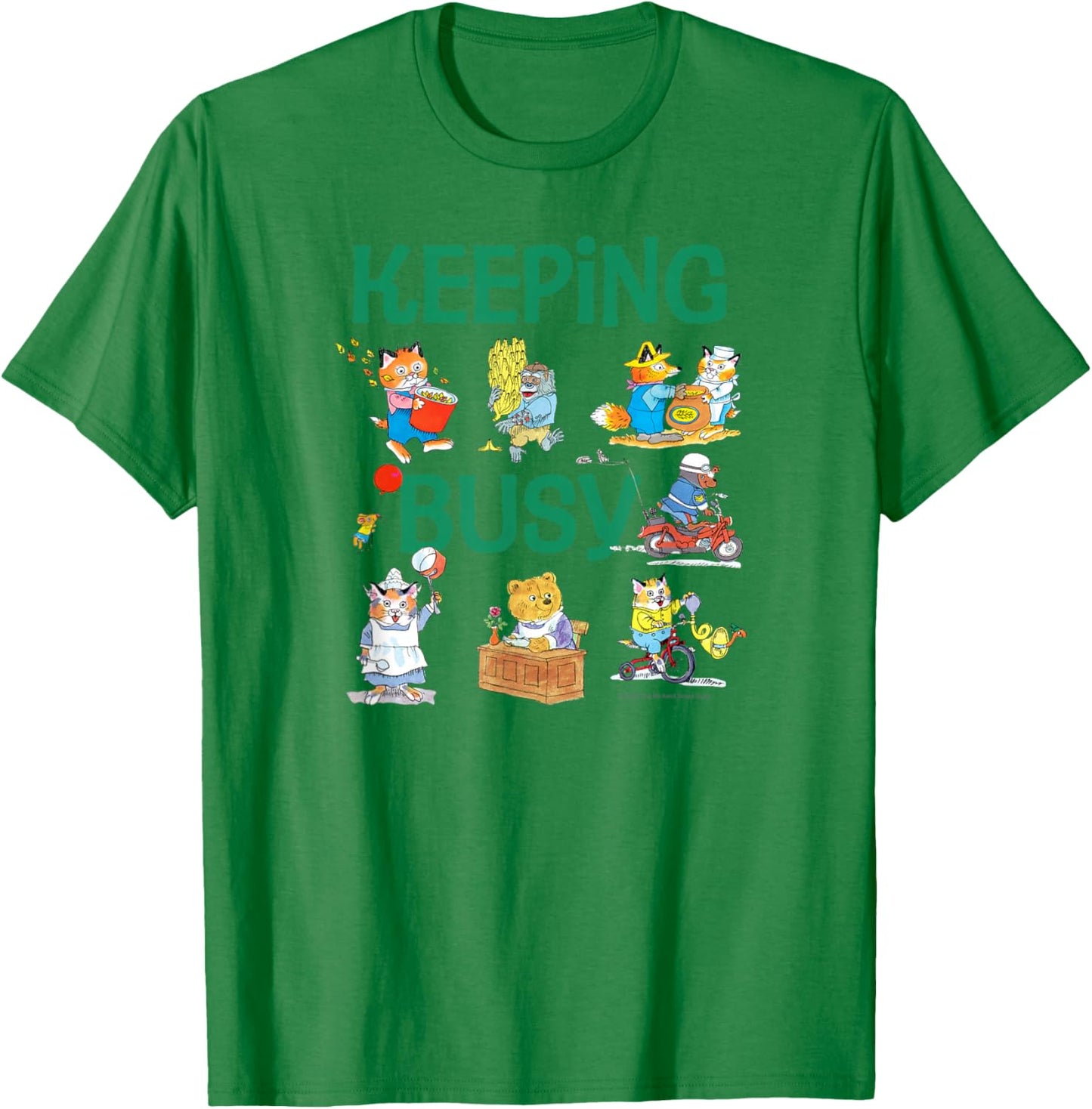 Richard Scarry Keeping Busy T-Shirt - T-Shirt | Irish Green