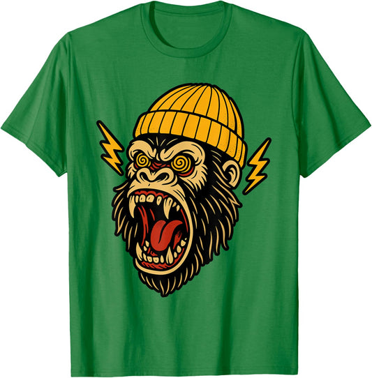 Gorilla Tattoo Vintage Classic American Old School Tattoos T-Shirt - T-Shirt | Irish Green