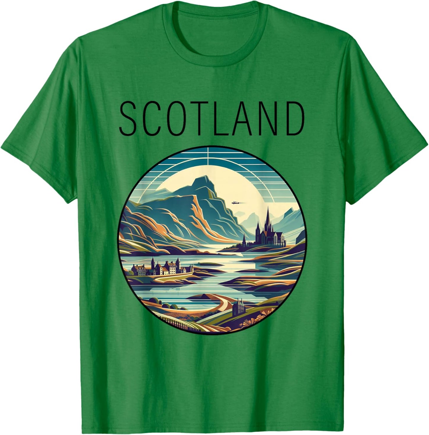 Scotland scenery Art Deco T-Shirt - T-Shirt | Irish Green