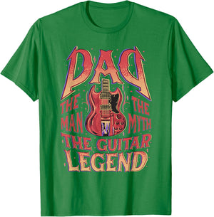 Guitarist Dad Electric Guitar Legend Father's Day Music T-Shirt - T-Shirt | Irish Green