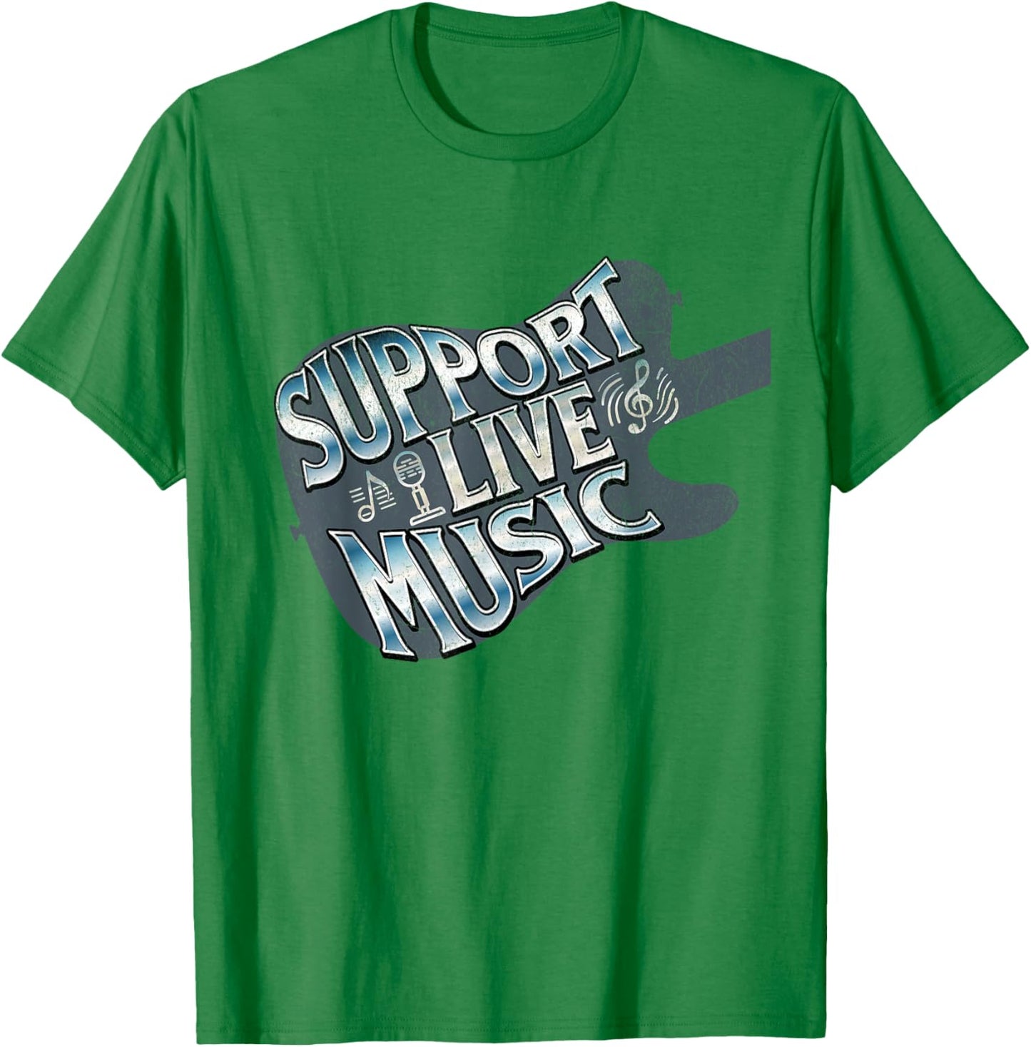 Support Live Music Live Band Concert Lover Live Music T-Shirt - T-Shirt | Irish Green