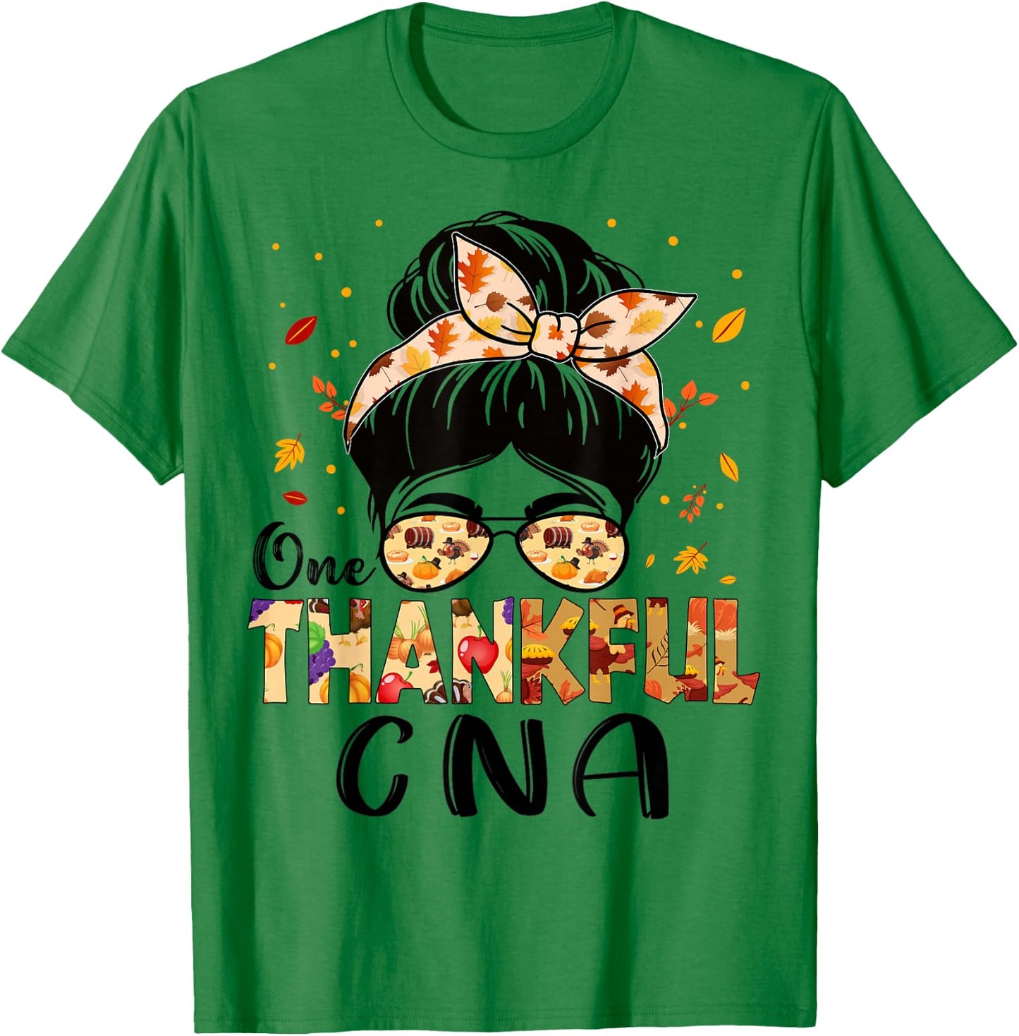 CNA Certified Nursing Assistant Thankful Thanksgiving Fall T-Shirt - T-Shirt | Irish Green