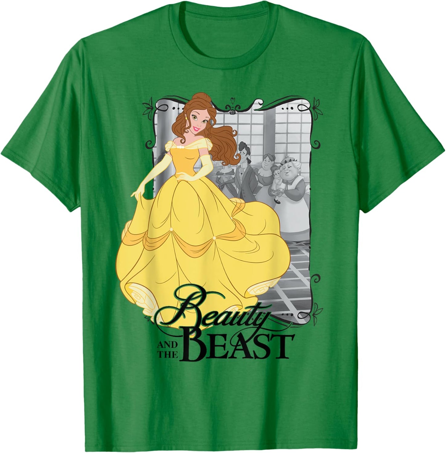 Disney Beauty and the Beast Graphic , grey, S T-Shirt - T-Shirt | Irish Green