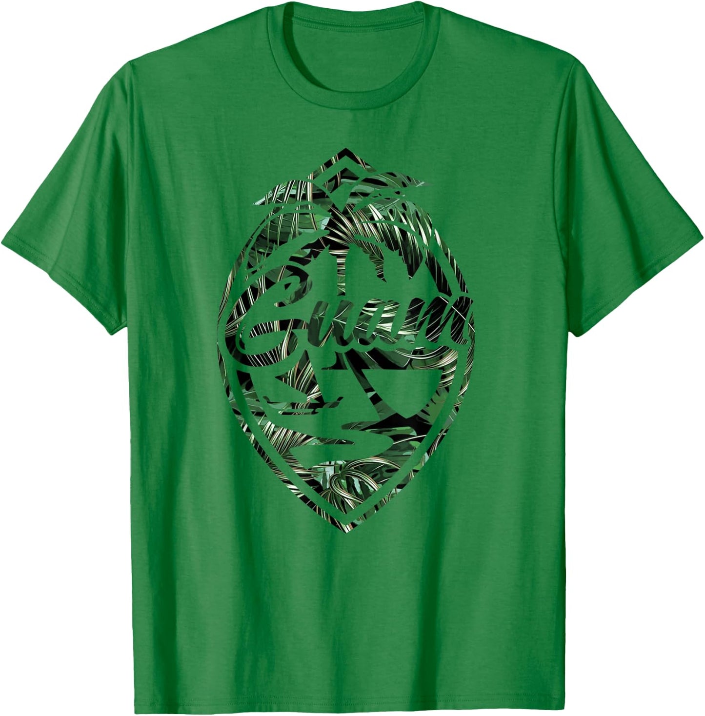 Tropical Palm Guam Seal - Hafa Adai Guam T-Shirt - T-Shirt | Irish Green