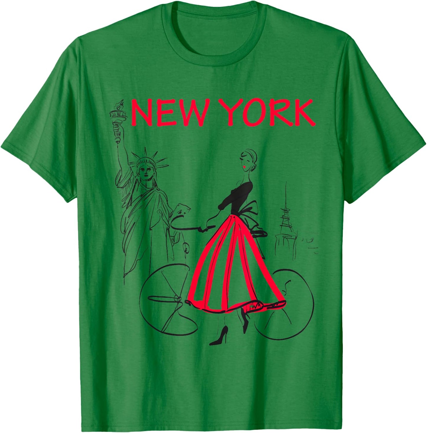 New York Woman - New York Bicycle - 5 Colors T-Shirt - T-Shirt | Irish Green