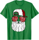 Santa Face Christmas Sunglasses Xmas Family Matching T-Shirt - T-Shirt | Irish Green