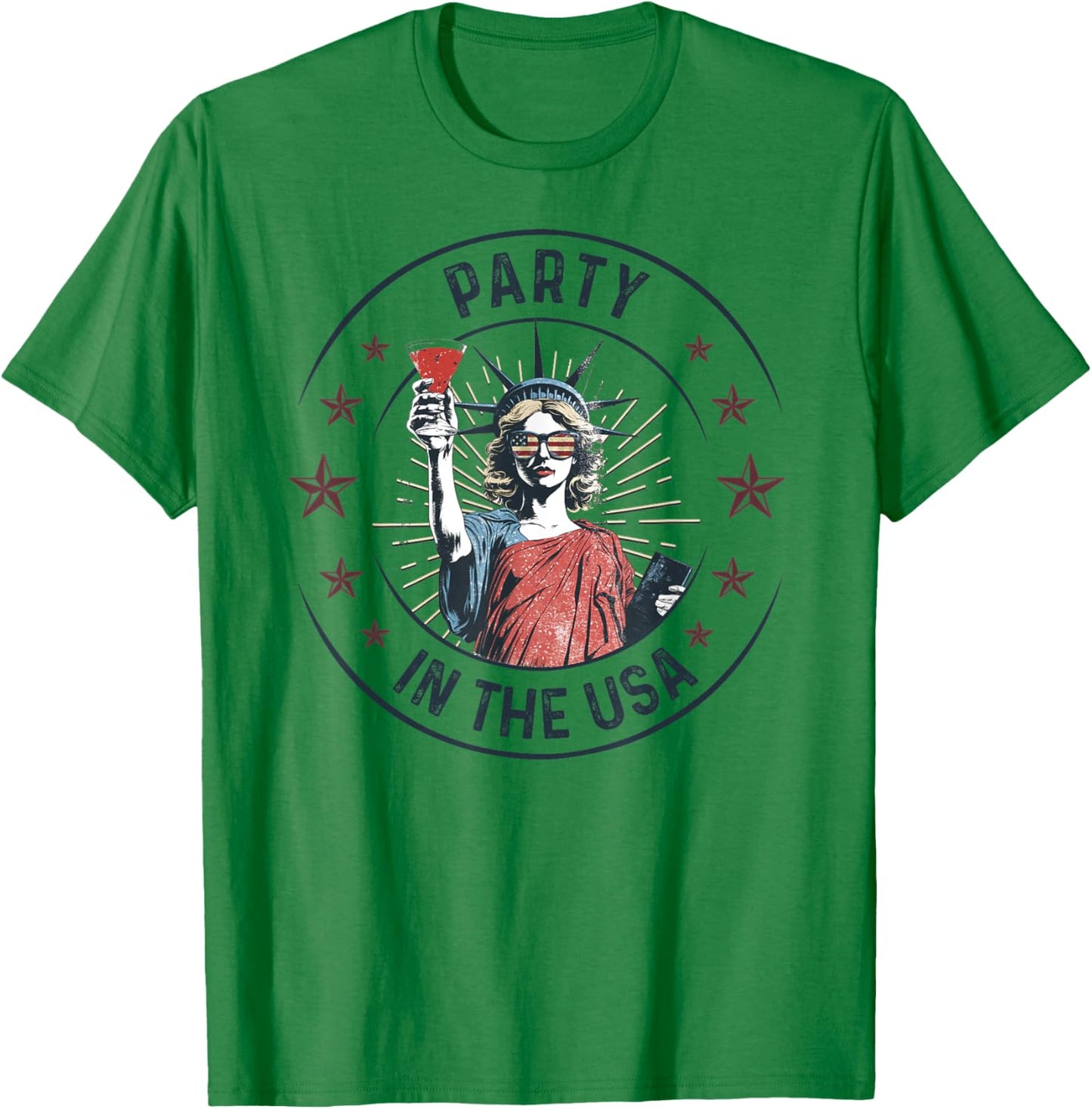 Vintage Retro Party in the USA 4th Of July Lovers Drinking T-Shirt - T-Shirt | Irish Green
