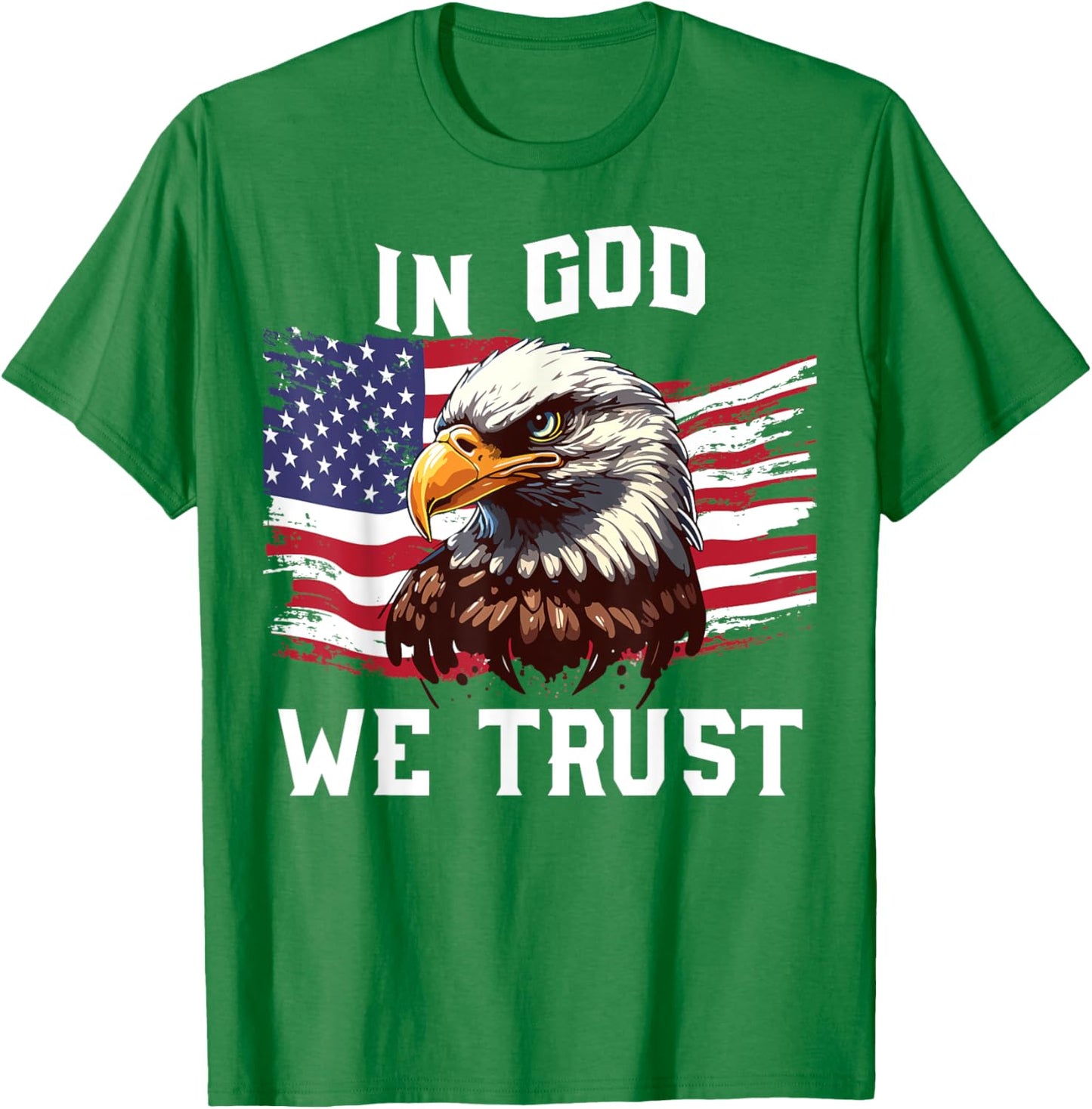 Men In God We Trust 4th July American Flag Eagle Boy Toddler T-Shirt - T-Shirt | Irish Green